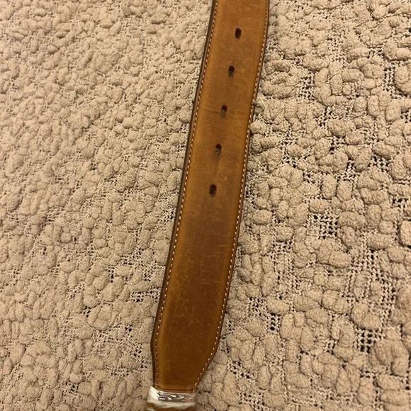 Leegin Leather Products Mens Oiled Scalloped Belt 34 Brown - Picture 12 of 16